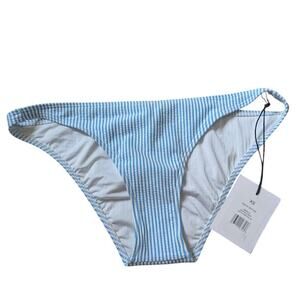 New Onia Low Rise Bikini Bottoms Blue Seersucker Size X-Small